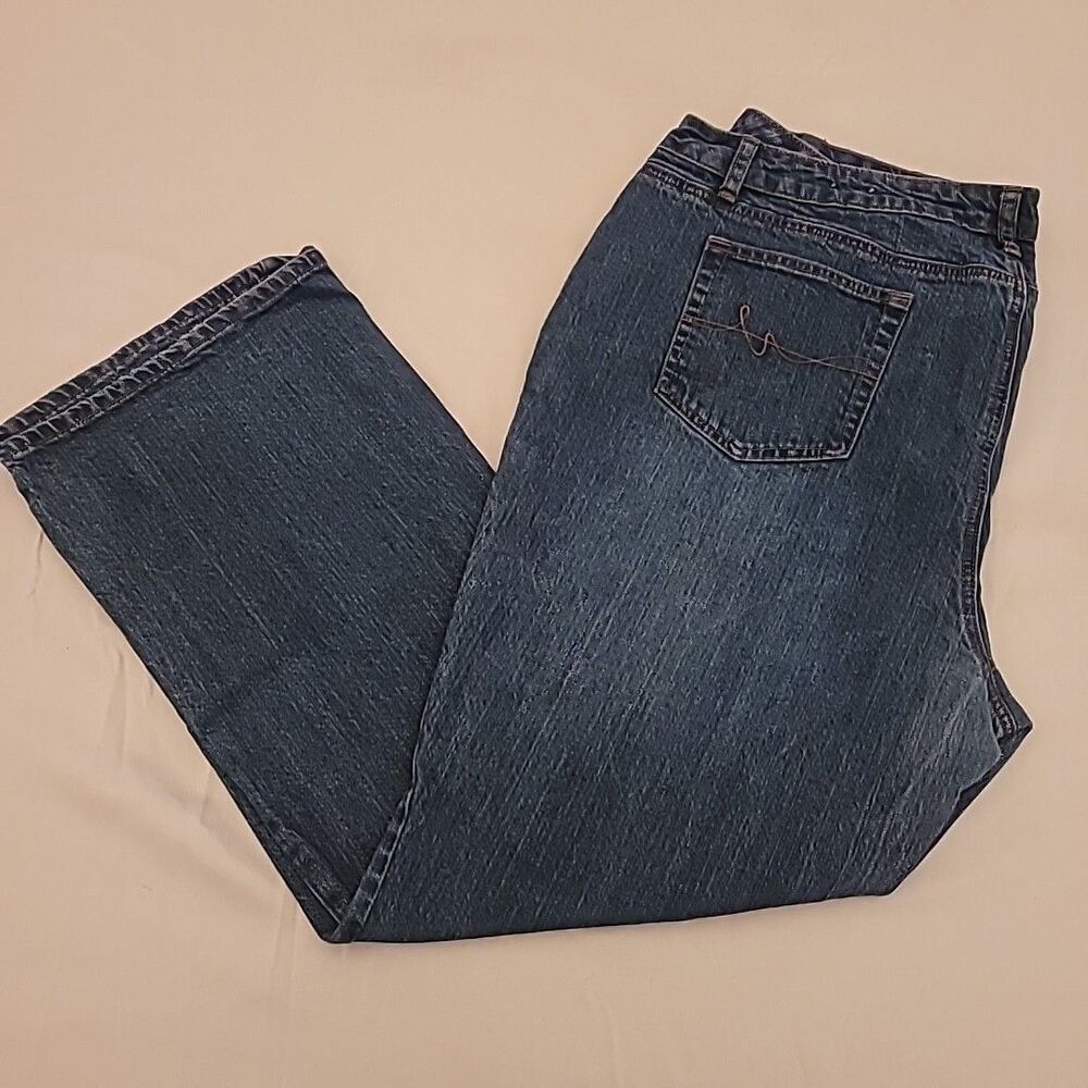St Johns Bay Womans Jeans 22W Bootcut Secretly Slender Dark Wash Denim High Rise